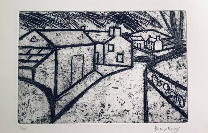 Approaching storm. Etching.