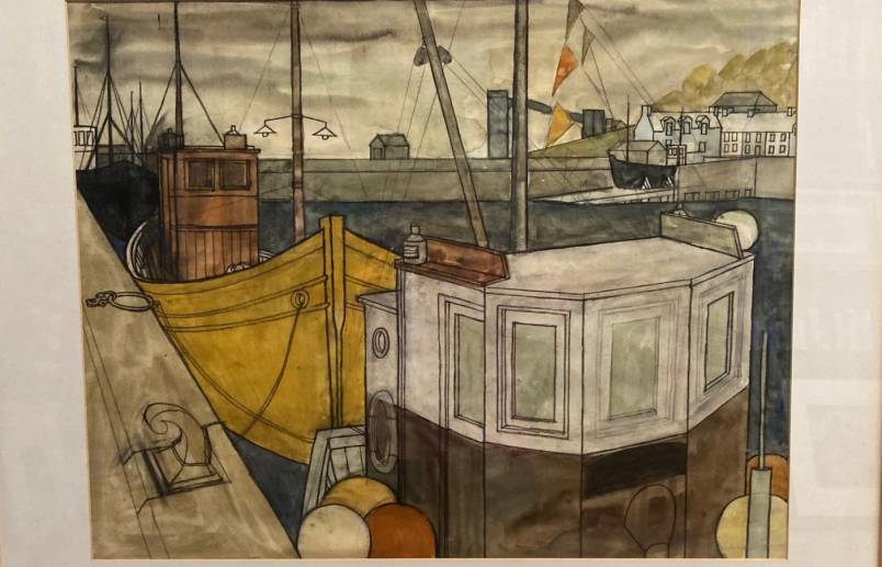 Newlyn Harbour 90 x 80 cms inc frame